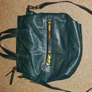 Oryany hunter Green handbag used twice...beautiful pebble leather and gold zippe